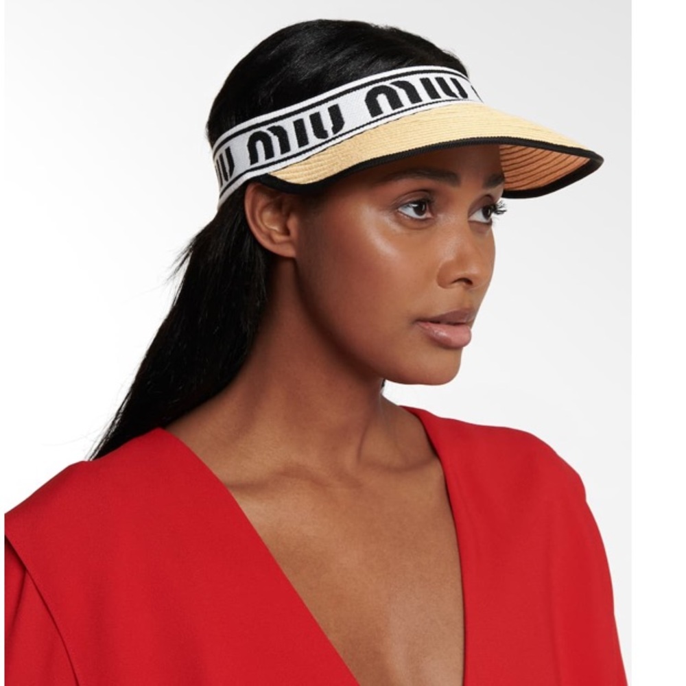 MIU MIU RAFFIA VISOR